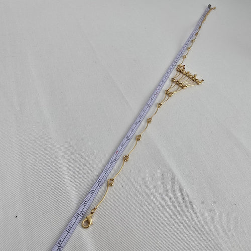 Vintage Gold Tone Brown Crystal Asymmetrical Necklace