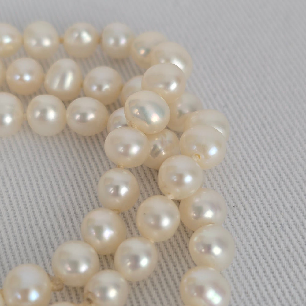 Vintage 14k Gold Pearl 3 Strand Bracelet