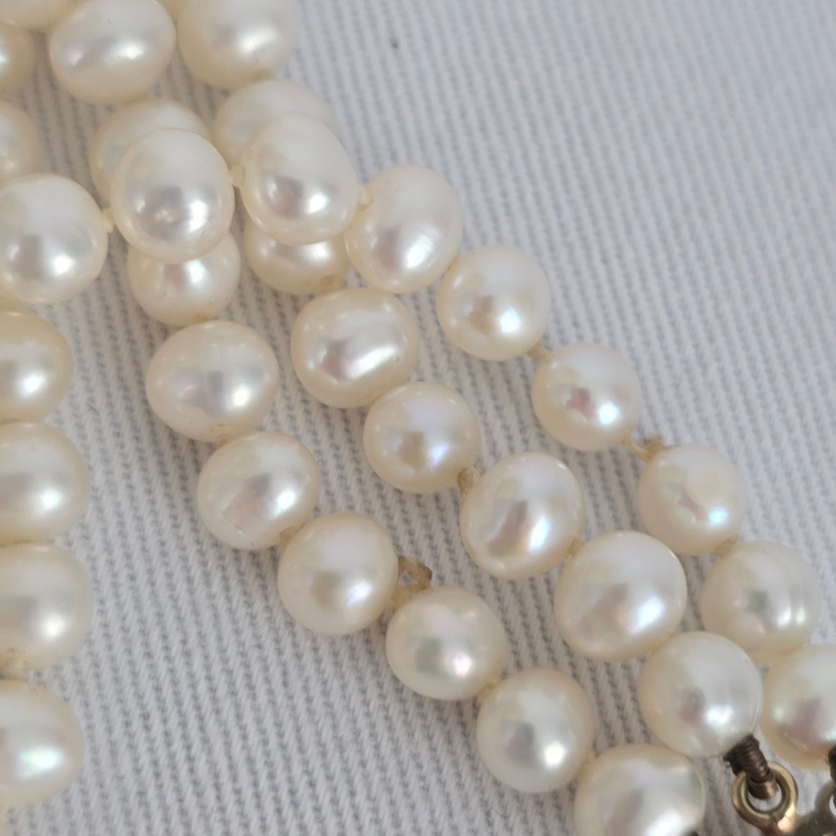 Vintage 14k Gold Pearl 3 Strand Bracelet