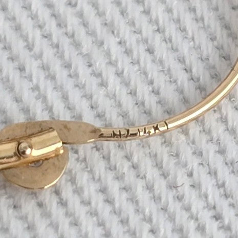 Vintage 14KT Yellow Gold Hoop Earrings 6 Sets of Natural Stone Beads