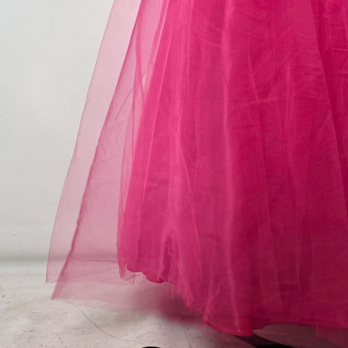 Symphony of Venus White Lace Pink Tulle Grad Gown Size S