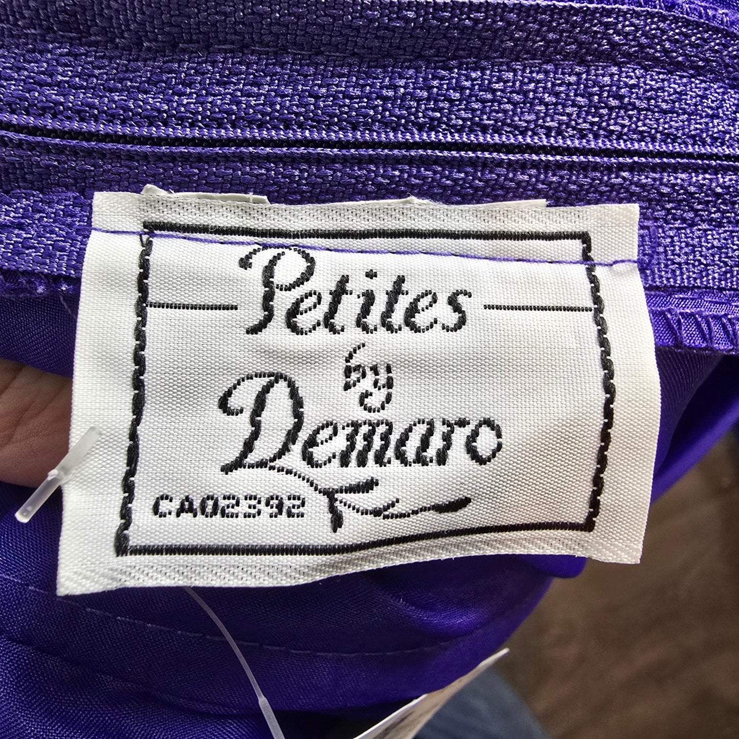 Vintage Petites by Demaro Blue Taffeta Off The Shoulder Party Dress Size S
