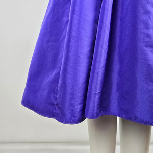 Vintage Petites by Demaro Blue Taffeta Off The Shoulder Party Dress Size S