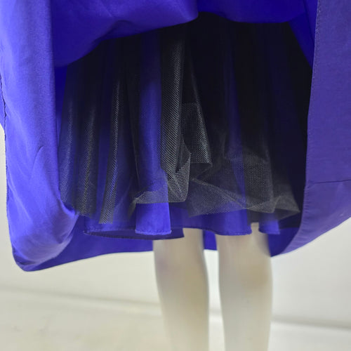Vintage Petites by Demaro Blue Taffeta Off The Shoulder Party Dress Size S