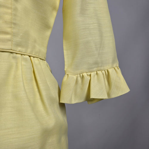 Vintage Yellow Flare Sleeve Mini Dress Size S