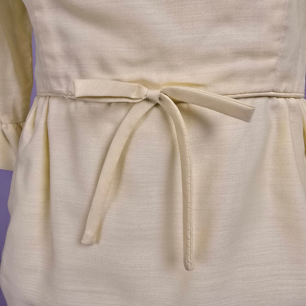 Vintage Yellow Flare Sleeve Mini Dress Size S