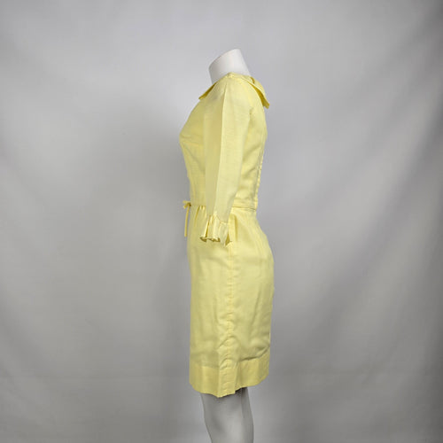 Vintage Yellow Flare Sleeve Mini Dress Size S