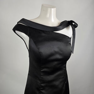 Light In The Box Black One Shoulder Bow Detail Long Gown Size S