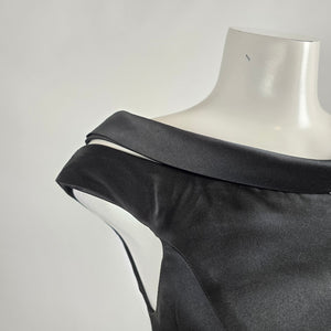 Light In The Box Black One Shoulder Bow Detail Long Gown Size S