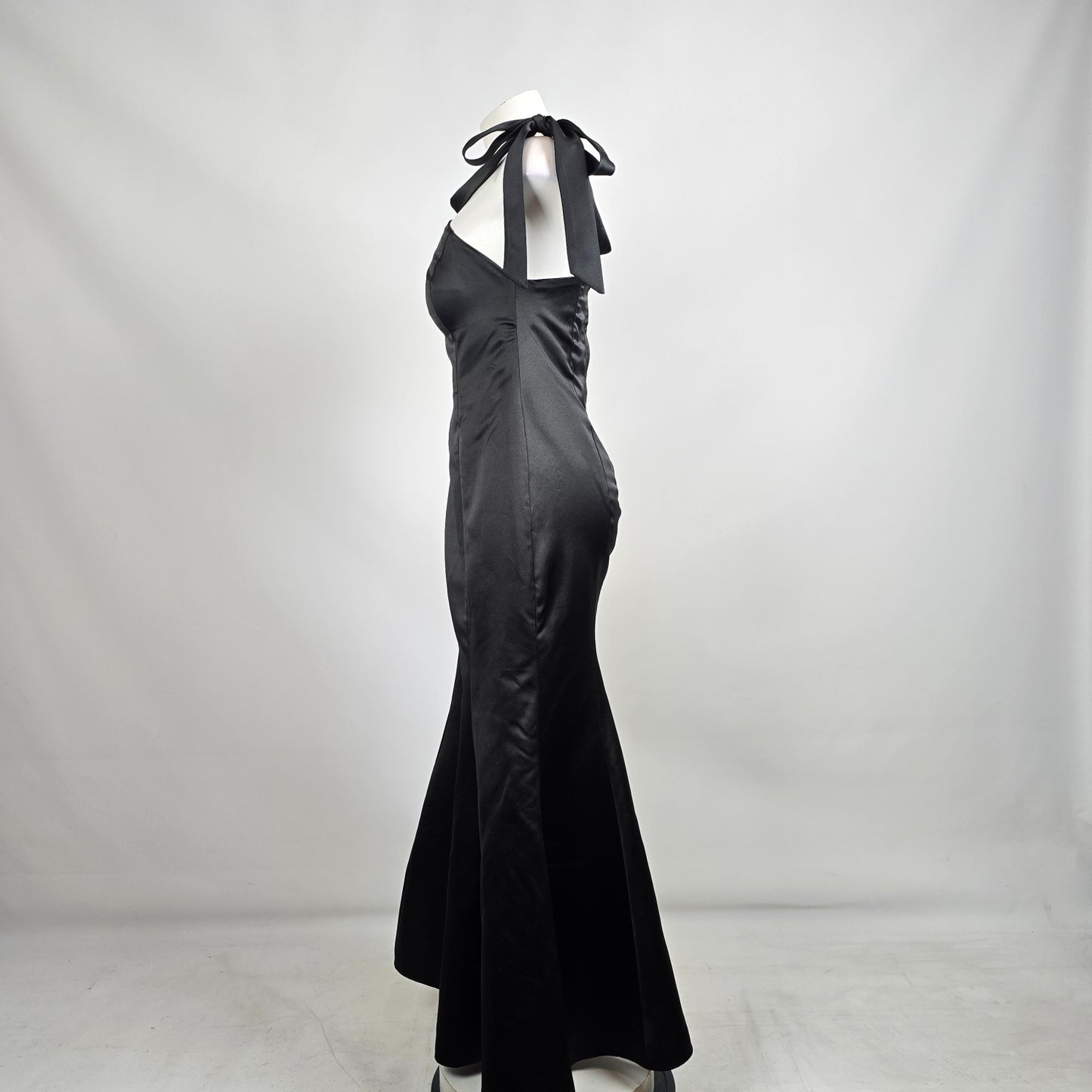 Light In The Box Black One Shoulder Bow Detail Long Gown Size S