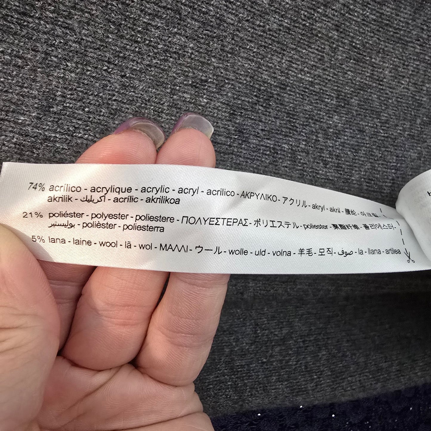 Zara Grey Knit Baloon Sleeve Wool Blend Maxi Dress Size L