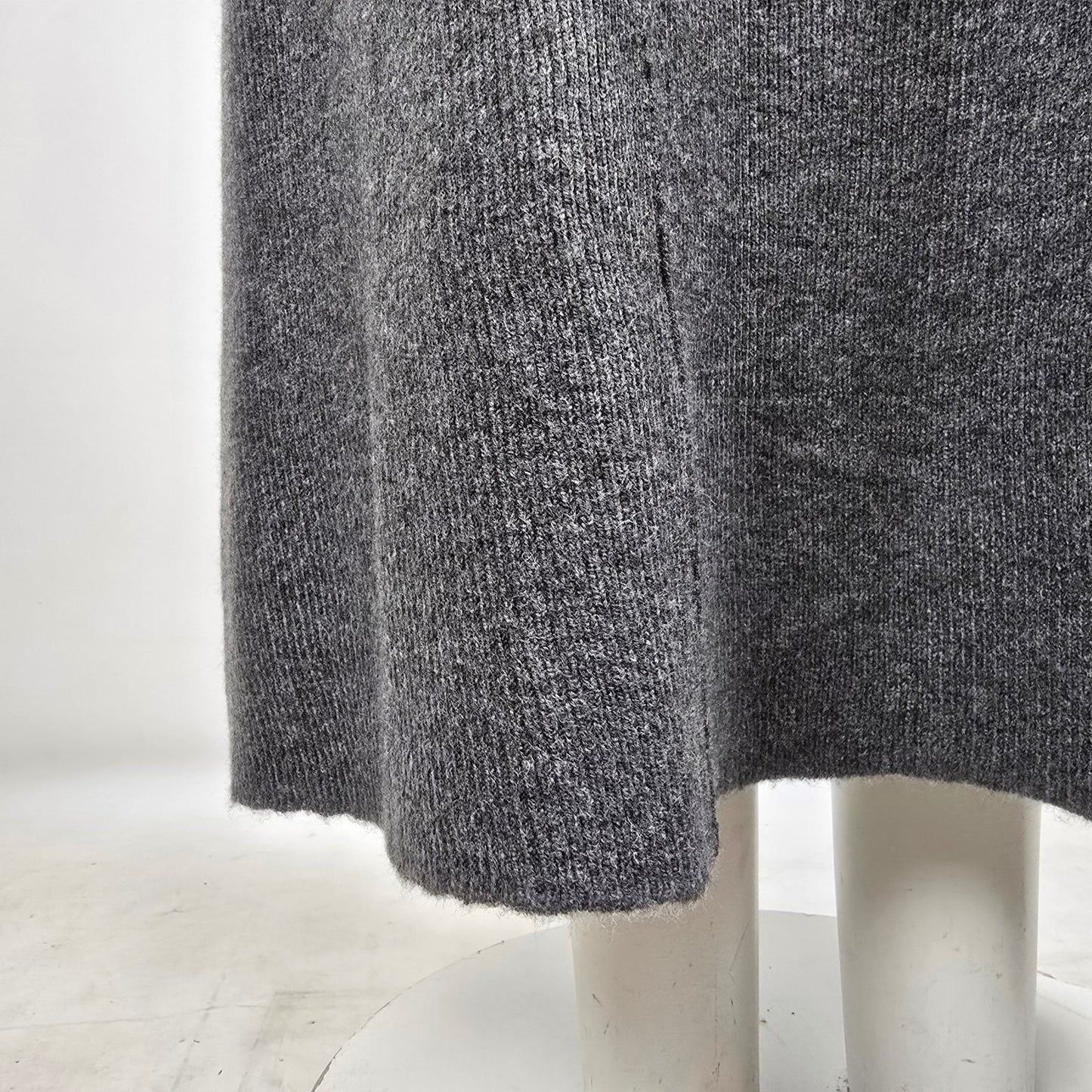 Zara Grey Knit Baloon Sleeve Wool Blend Maxi Dress Size L