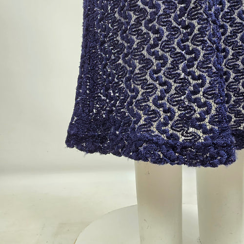 Navy Blue Lace Overlay Maxi Dress Size S/M