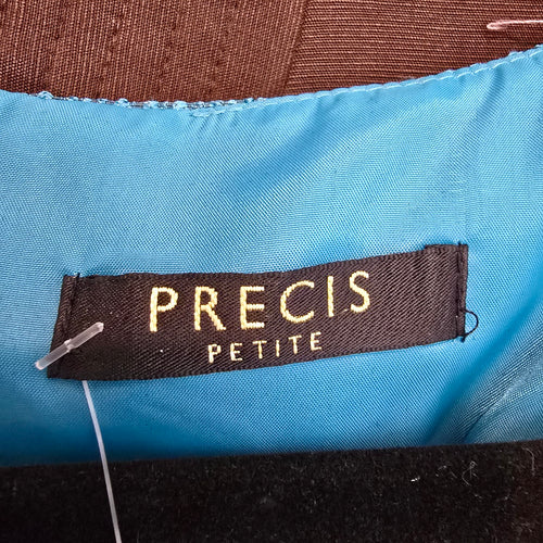 Precis Petite Blue Metallic Sheath Dress & Jacket Size 12