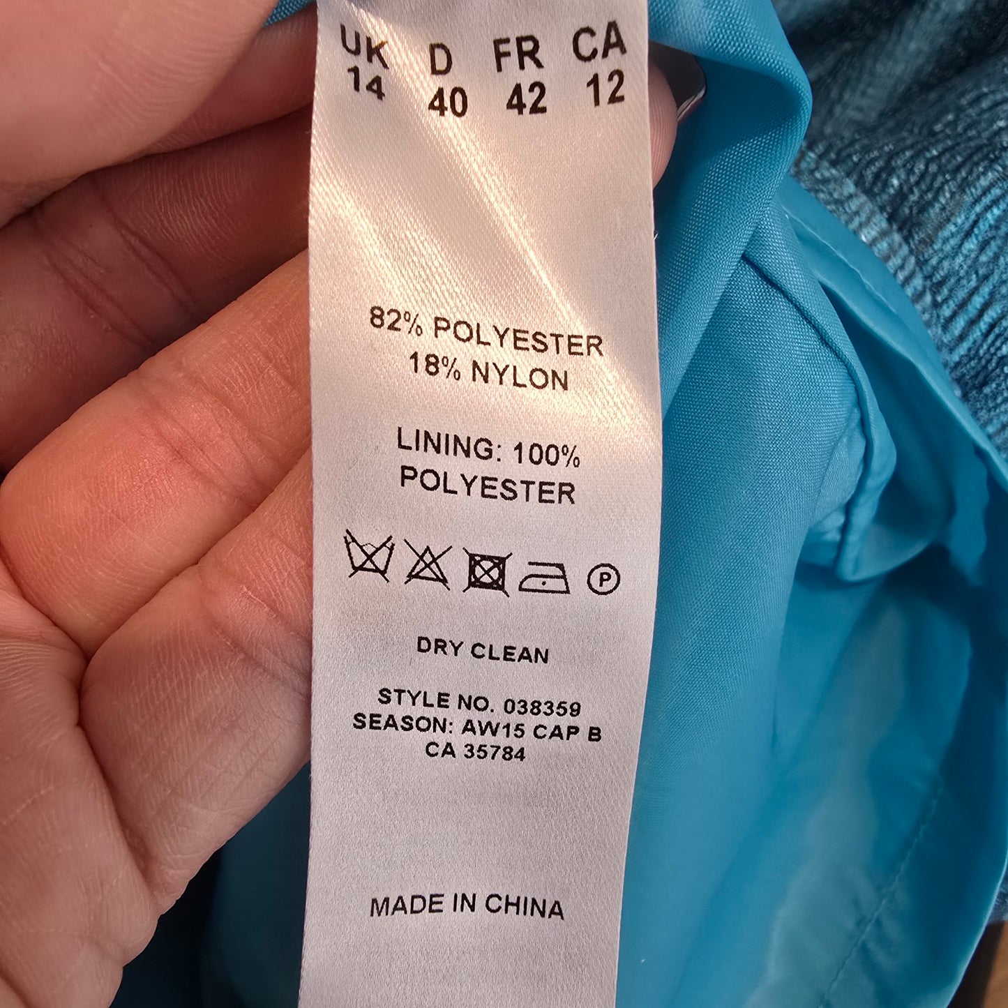 Precis Petite Blue Metallic Sheath Dress & Jacket Size 12