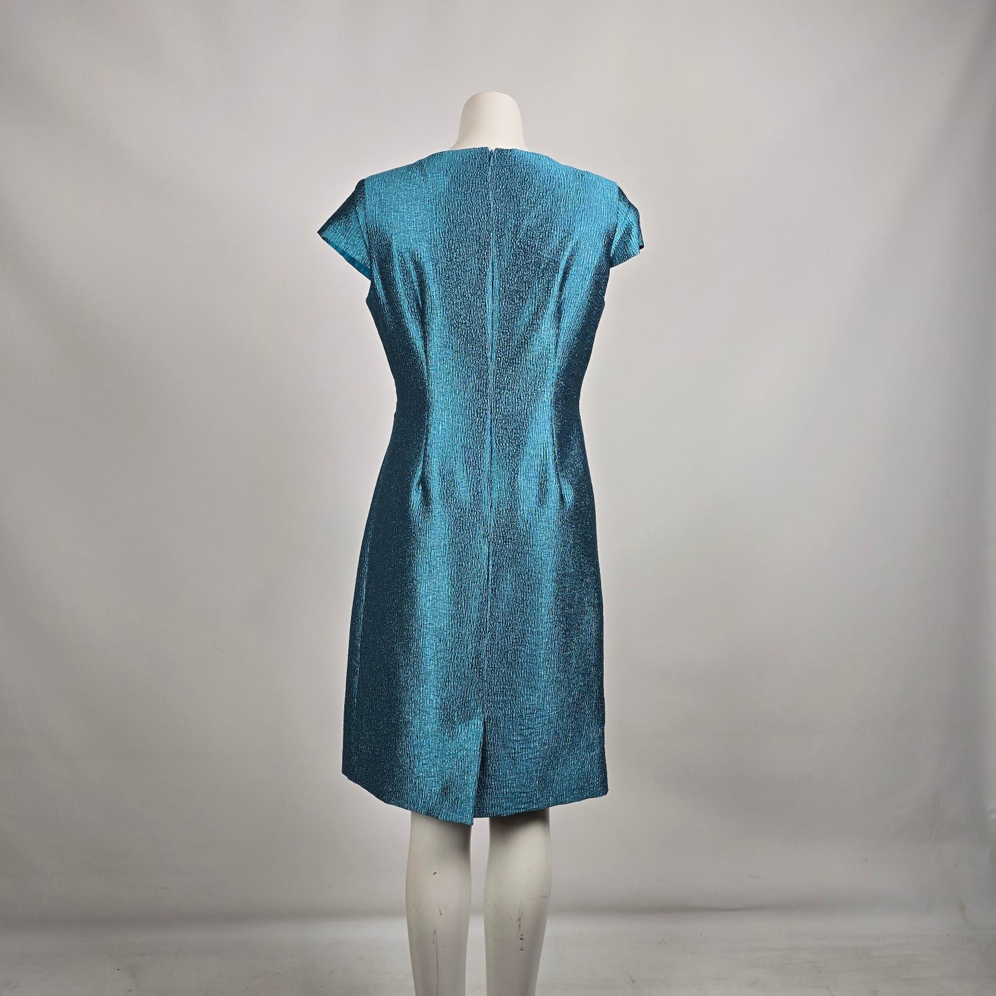 Precis Petite Blue Metallic Sheath Dress & Jacket Size 12