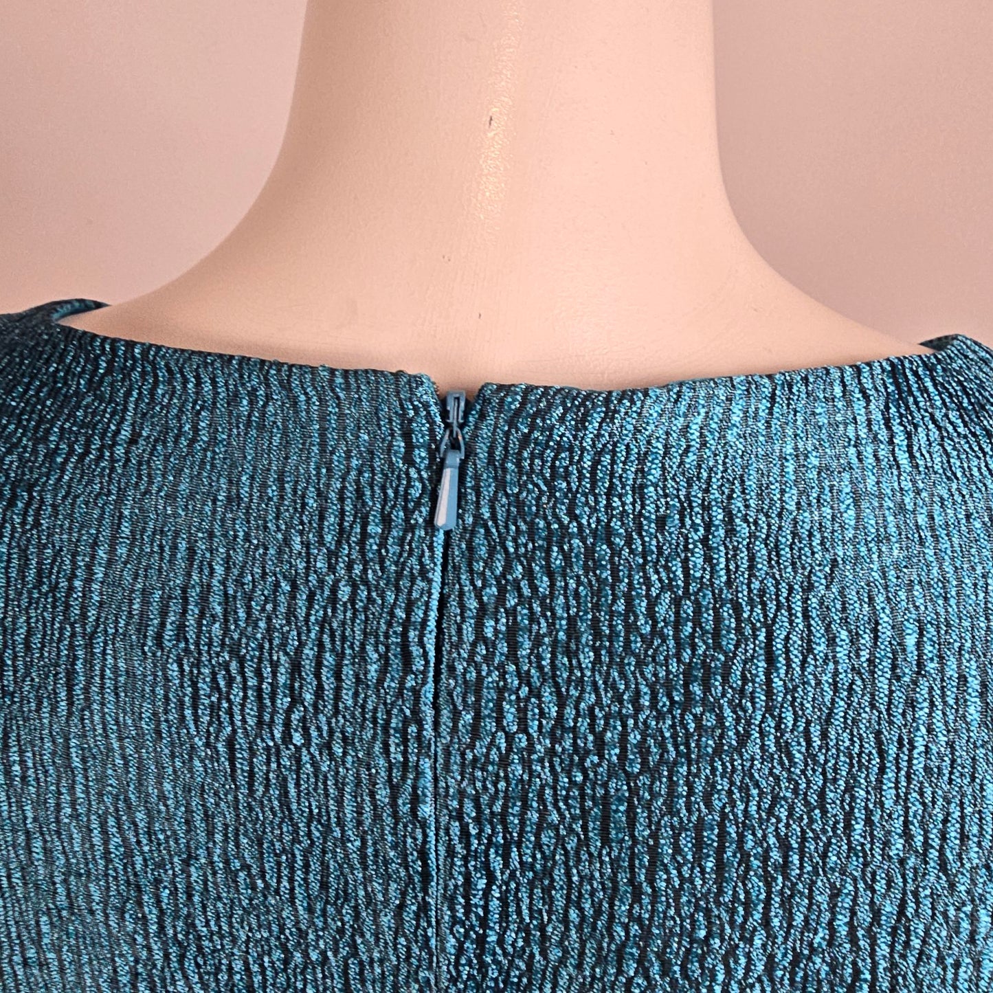 Precis Petite Blue Metallic Sheath Dress & Jacket Size 12