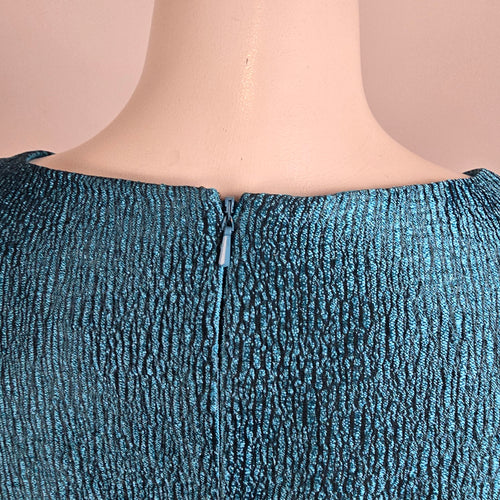 Precis Petite Blue Metallic Sheath Dress & Jacket Size 12
