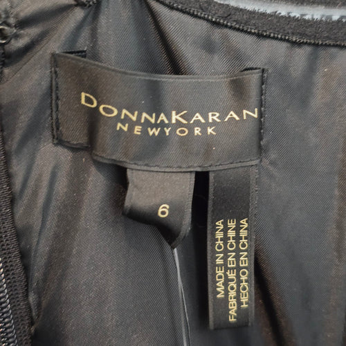 Donna Karan Black Strapless Bow Detail Event Gown Size 6