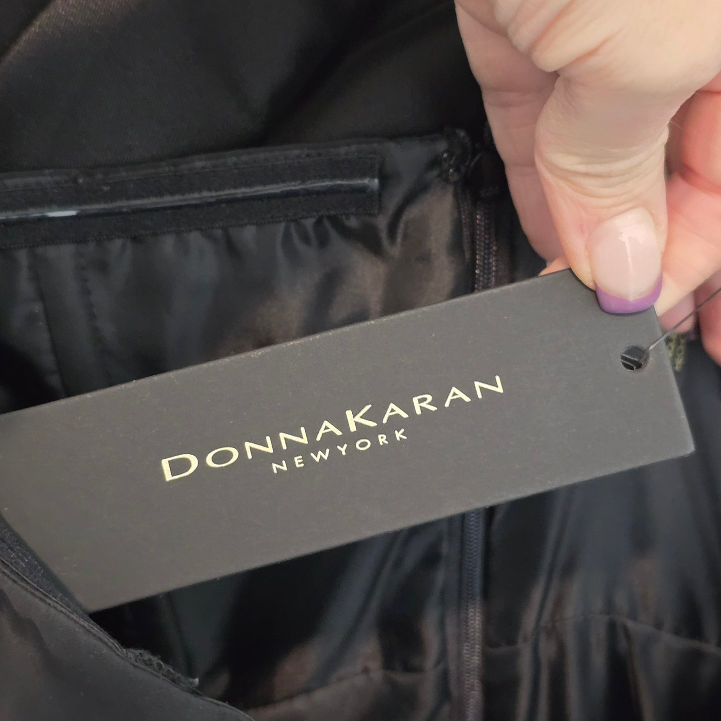 Donna Karan Black Strapless Bow Detail Event Gown Size 6