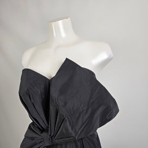 Donna Karan Black Strapless Bow Detail Event Gown Size 6