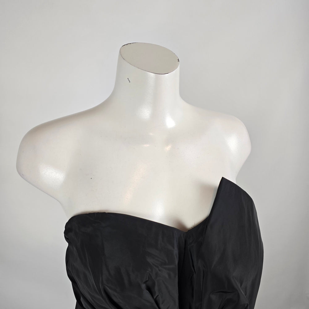 Donna Karan Black Strapless Bow Detail Event Gown Size 6