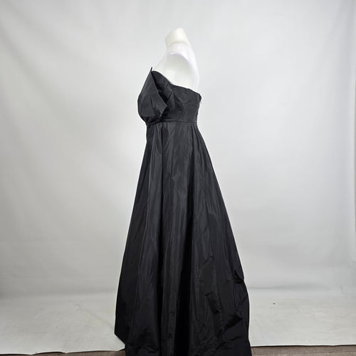 Donna Karan Black Strapless Bow Detail Event Gown Size 6