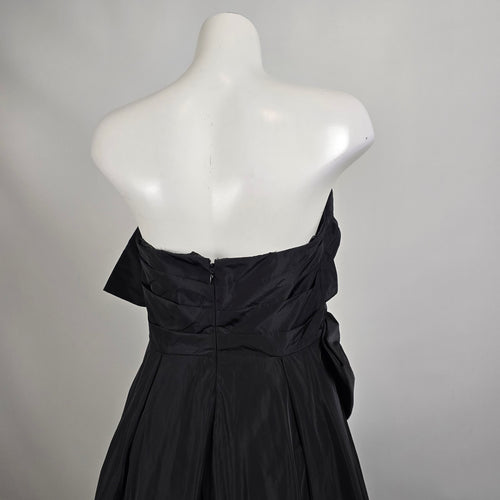 Donna Karan Black Strapless Bow Detail Event Gown Size 6