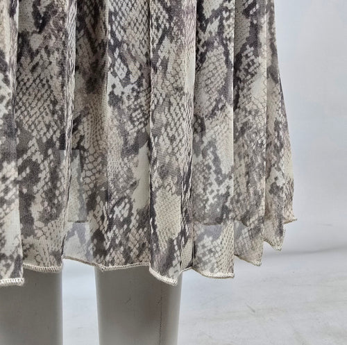 Mexx Reptile Print Collared Pleated Skirt Midi Dress Size L