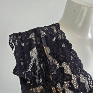 Frank Lyman Black Lace V Neck Dress Size 14