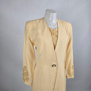 Vintage Yellow Blazer & Skirt Set Size 5/6