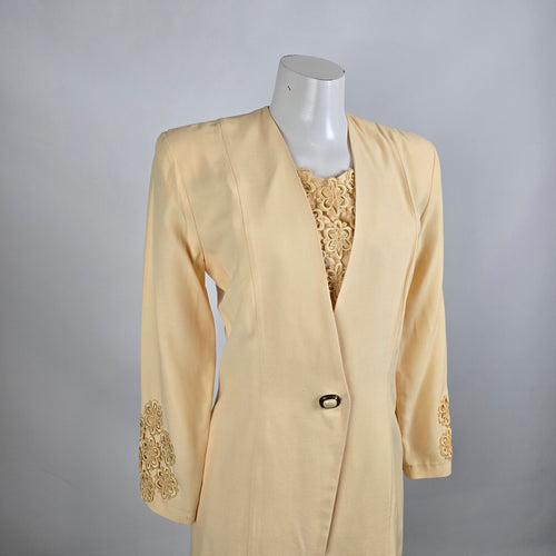 Vintage Yellow Blazer & Skirt Set Size 5/6