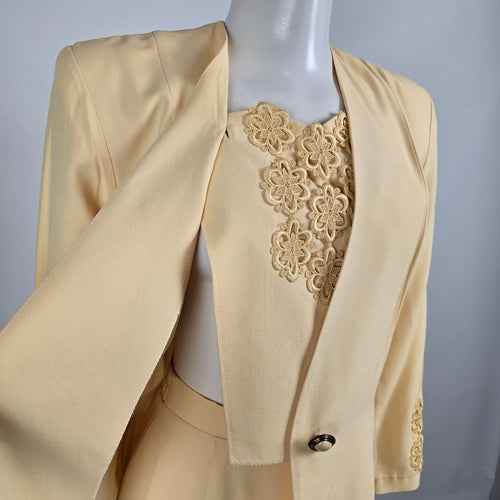 Vintage Yellow Blazer & Skirt Set Size 5/6