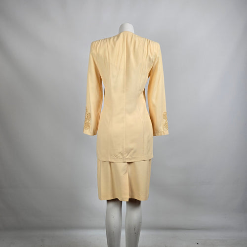 Vintage Yellow Blazer & Skirt Set Size 5/6