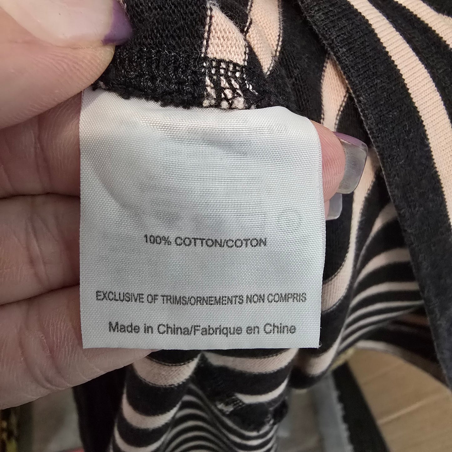 Tory Burch Cream & Black Stripped Cotton Shirt Dress Size XL