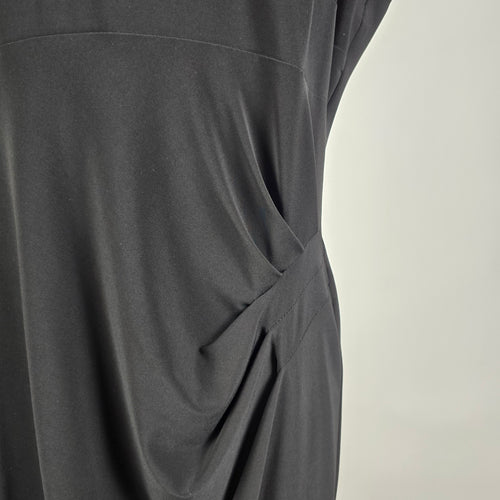 Frank Lyman Black Dress Size 16 Draped Sheath Cocktail Work Office Classic