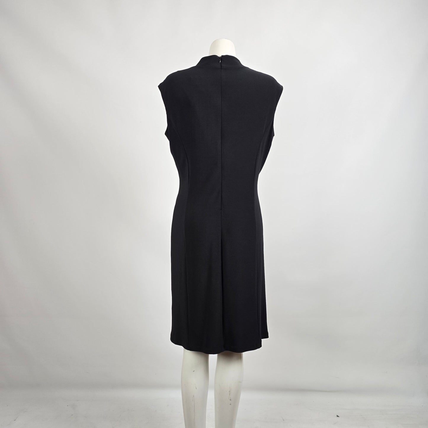 Frank Lyman Black Dress Size 16 Draped Sheath Cocktail Work Office Classic