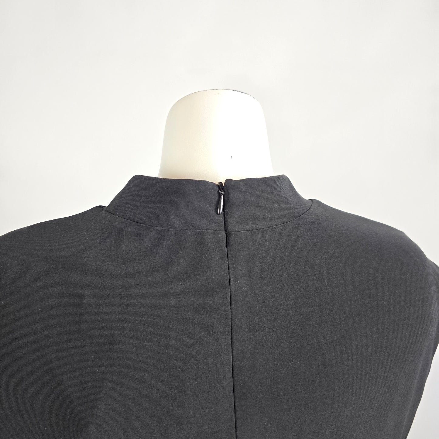 Frank Lyman Black Dress Size 16 Draped Sheath Cocktail Work Office Classic