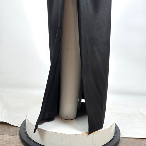 Donna Karen Black MIKADO Strapless High Slit Gown Size 6