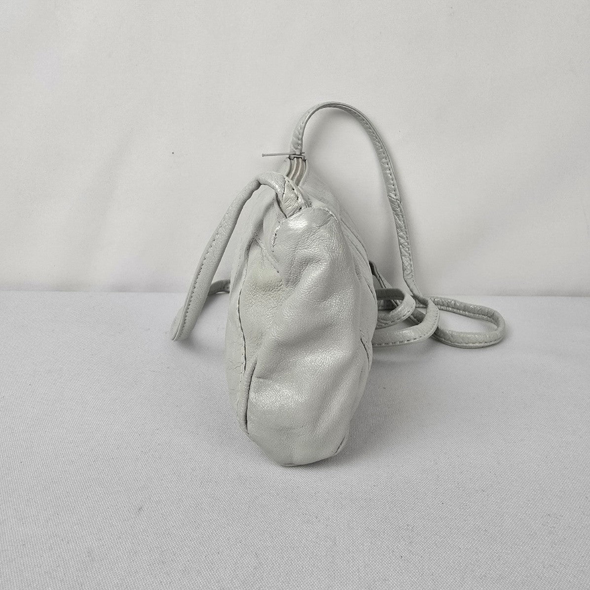 Ngan's Leather Goods White Small Shoulder Purse