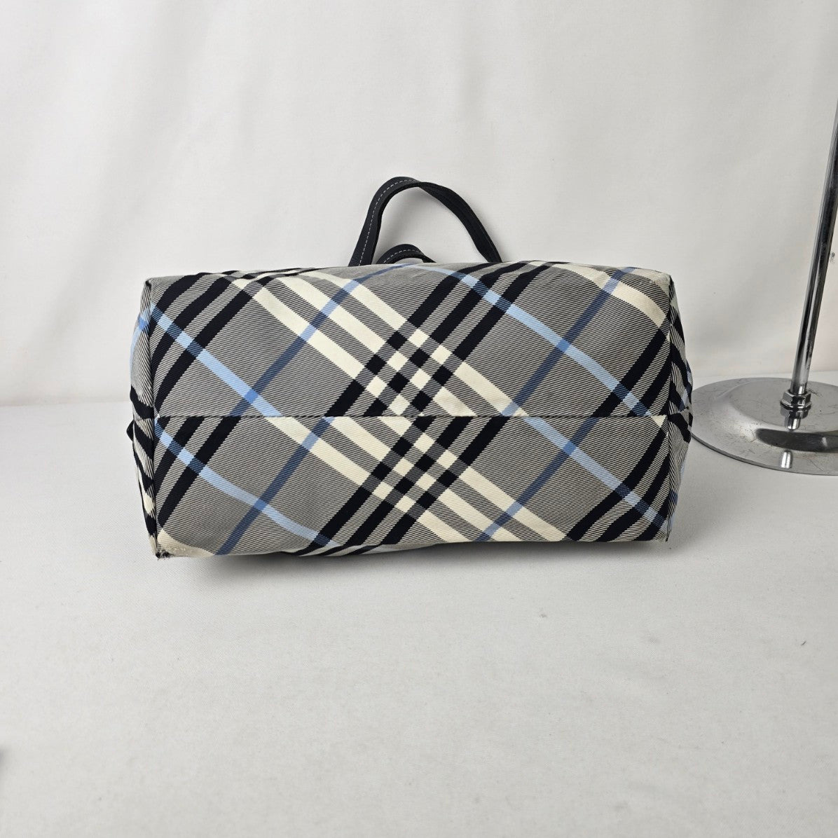 Burberry Blue Label Black Plaid Tote Bag Purse