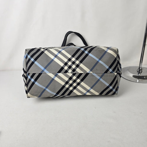 Burberry Blue Label Black Plaid Tote Bag Purse