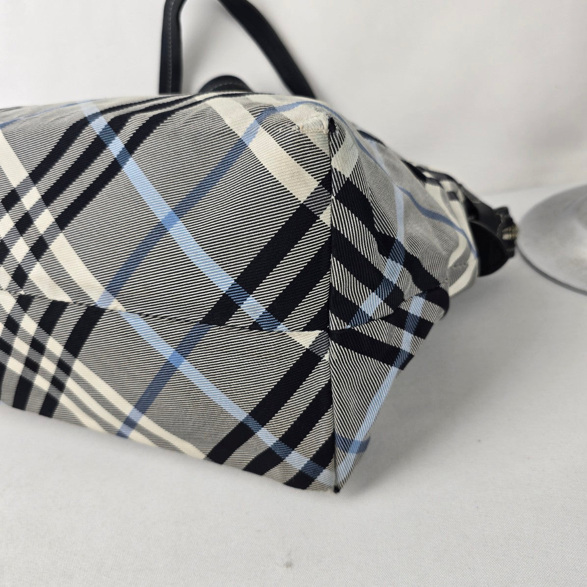 Burberry Blue Label Black Plaid Tote Bag Purse