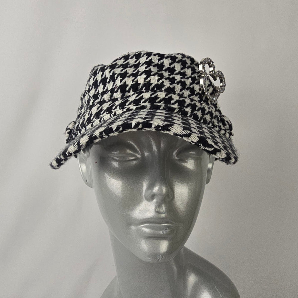 Disney Parks Houndstooth Micky Mouse Rhinestone Detail Cabbie Hat