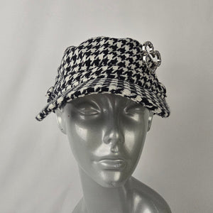 Disney Parks Houndstooth Micky Mouse Rhinestone Detail Cabbie Hat
