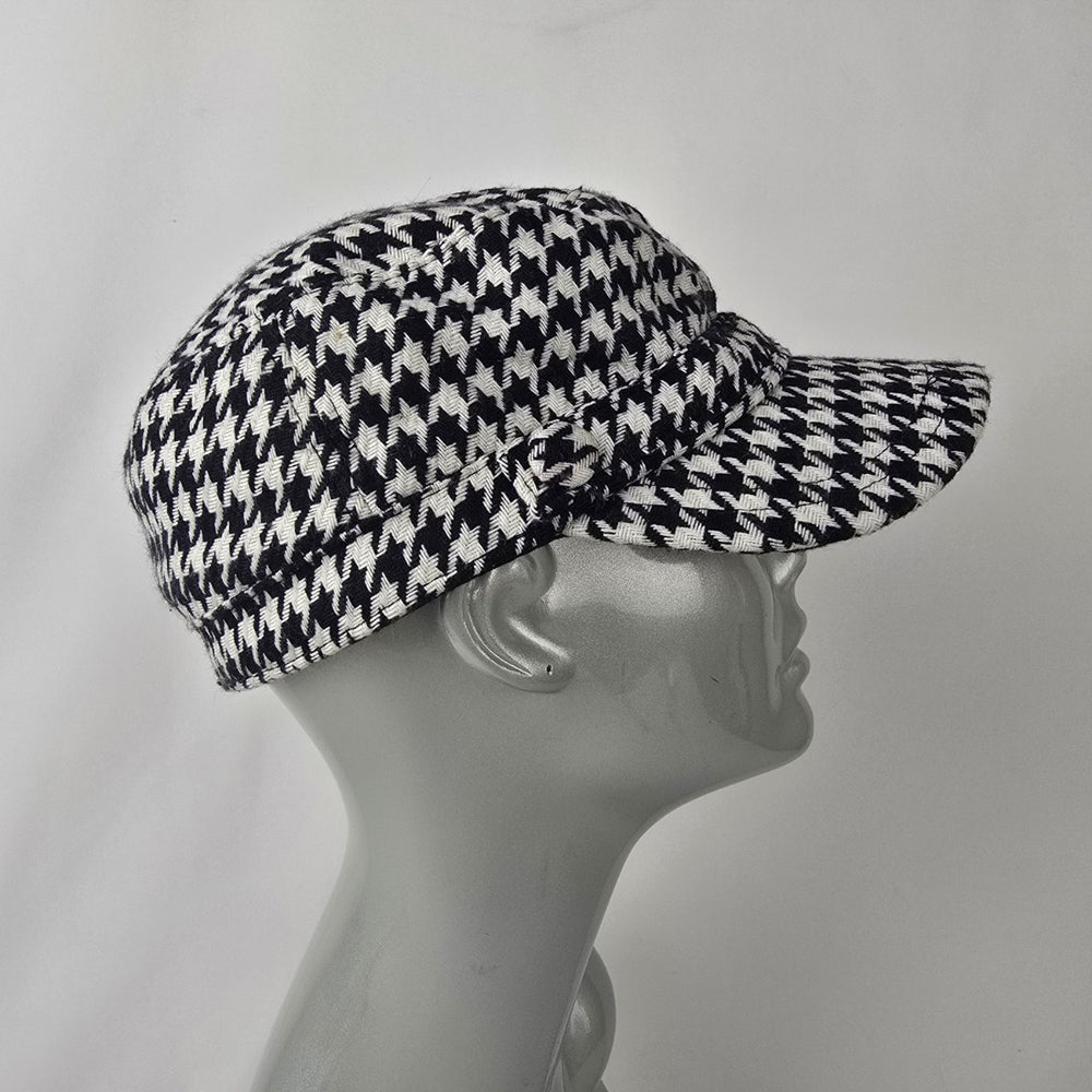 Disney Parks Houndstooth Micky Mouse Rhinestone Detail Cabbie Hat
