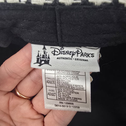 Disney Parks Houndstooth Micky Mouse Rhinestone Detail Cabbie Hat