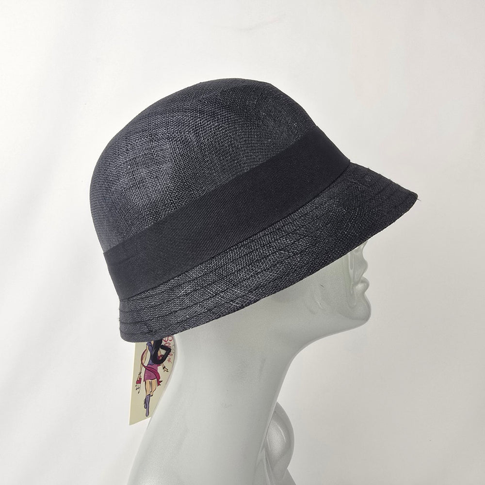 B. Scene Black Woven Cloche Hat