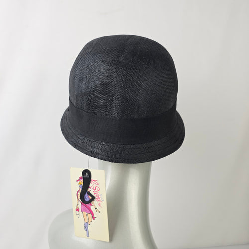 B. Scene Black Woven Cloche Hat