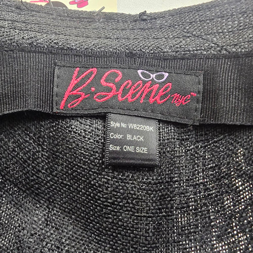 B. Scene Black Woven Cloche Hat